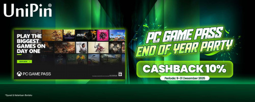 PC Game Pass End of Year Party! Liburan Makin Hemat, Cashback 10% UniPin Credits!